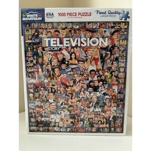 White Mountain “Television History” 1000 Piece Jigsaw Puzzle, Factory Sealed